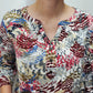 GATHER AROUND PRINTED TOP - RED BLUE MULTI