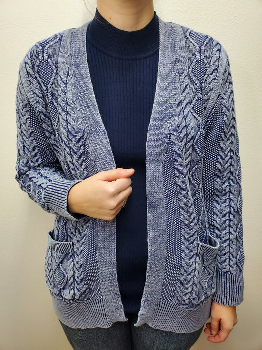 VIRGINIA CARDIGAN SWEATER - WASHED BLUE