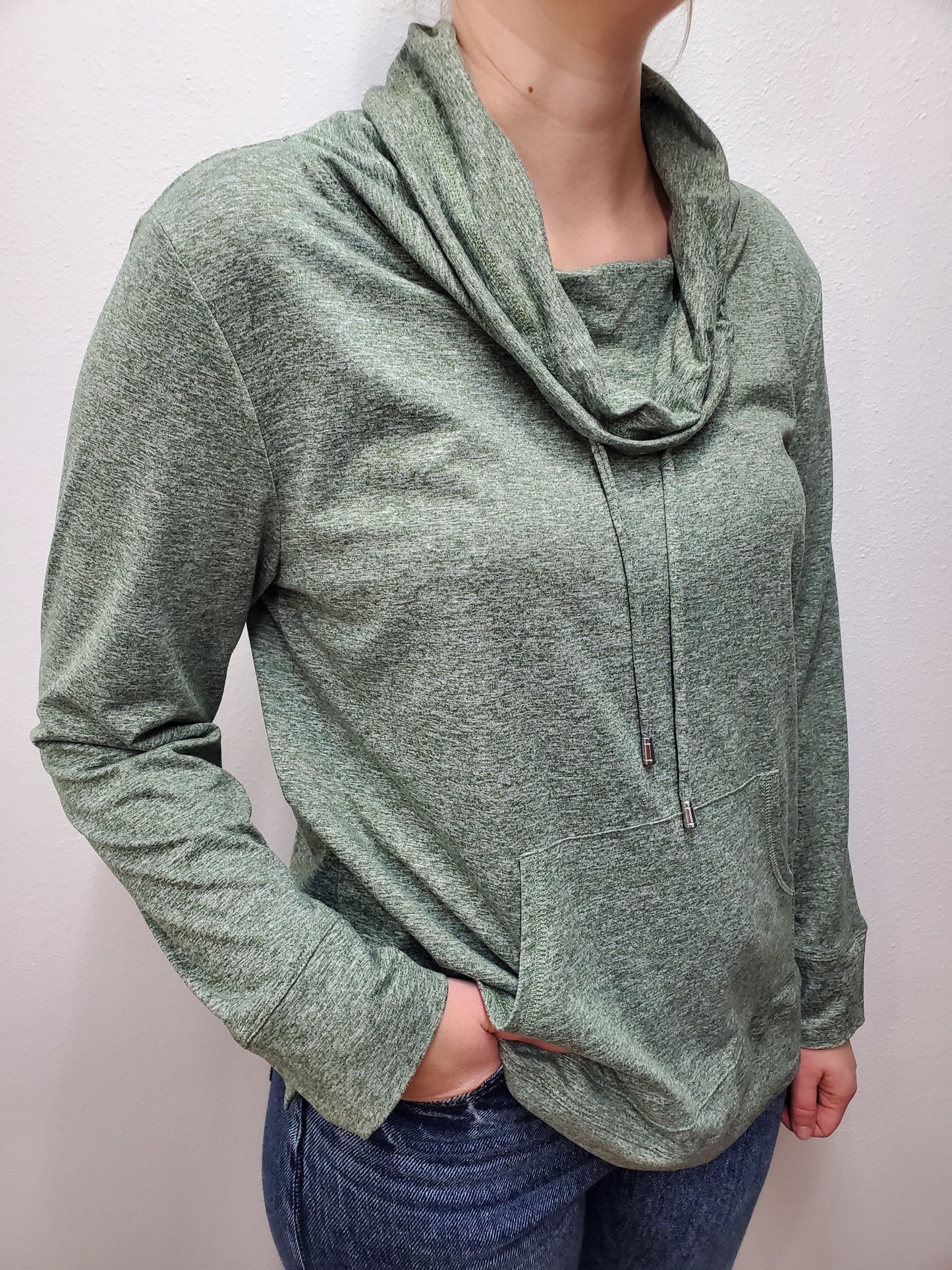 CROSSOVER MARL TOP - GREEN