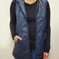 LONG PUFFER VEST - NAVY