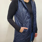 LONG PUFFER VEST - NAVY