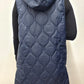 LONG PUFFER VEST - NAVY