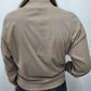 QUARTER BUTTON PULLOVER TOP - MOCHA