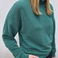 RIBBED MOCK NECK TOP - HUNTER GREEN