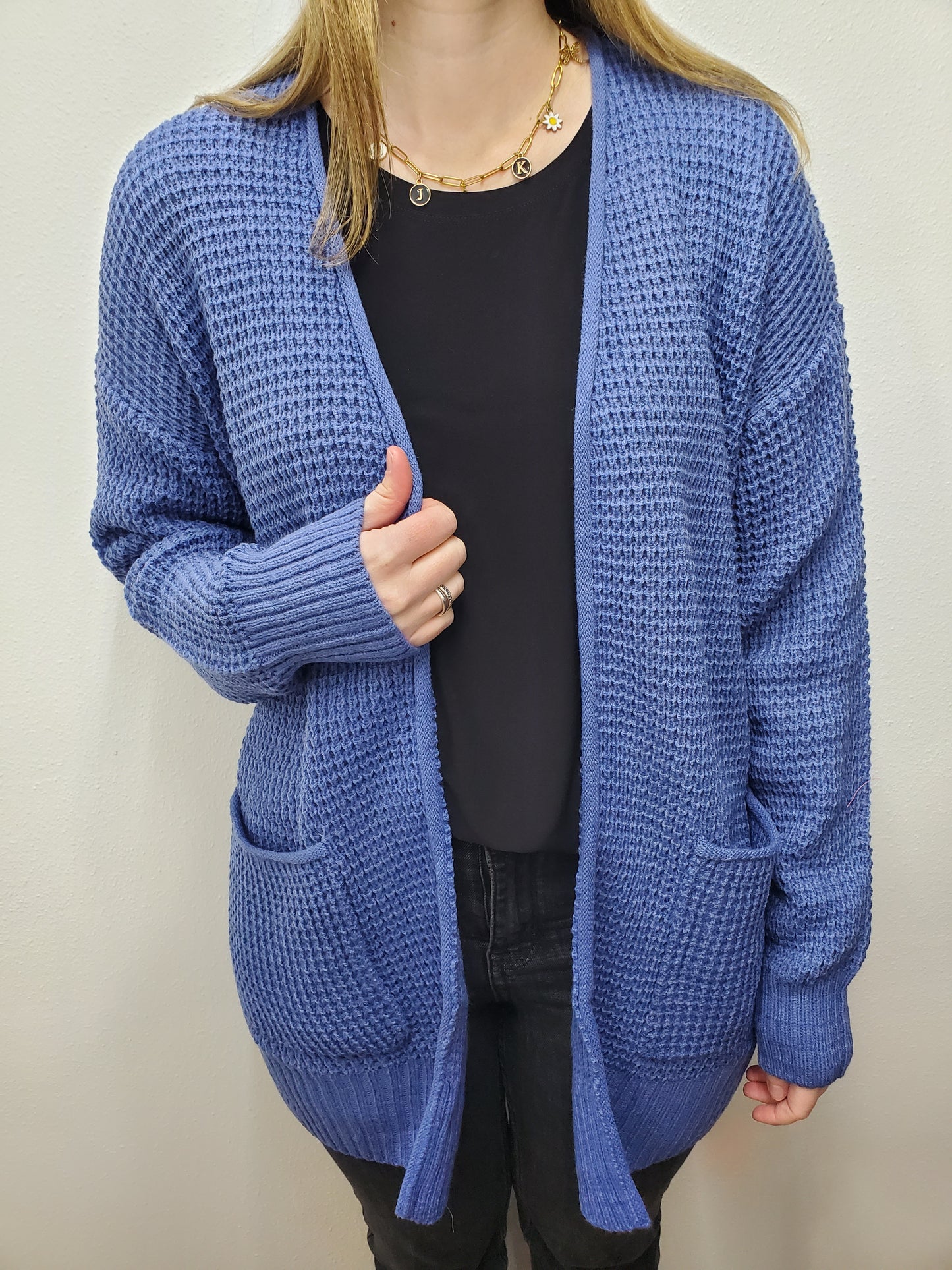 WAFFLE KNIT CARDIGAN