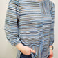 STRIPED MULTI-PANEL TOP - BLUE/GREY MULTI