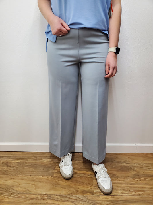 WIDE LEG CROP PANT - SKY GREY