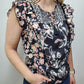 EMILY MIXED MEDIA TOP - BLK/PINK