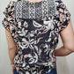 EMILY MIXED MEDIA TOP - BLK/PINK