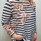 ISABELLA FLORAL STRIPE TOP - BLACK/WHITE/PINK