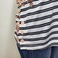 ISABELLA FLORAL STRIPE TOP - BLACK/WHITE/PINK