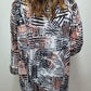 ELEANOR DRAPEY PRINTED JACKET - PINK/BLACK/WHITE