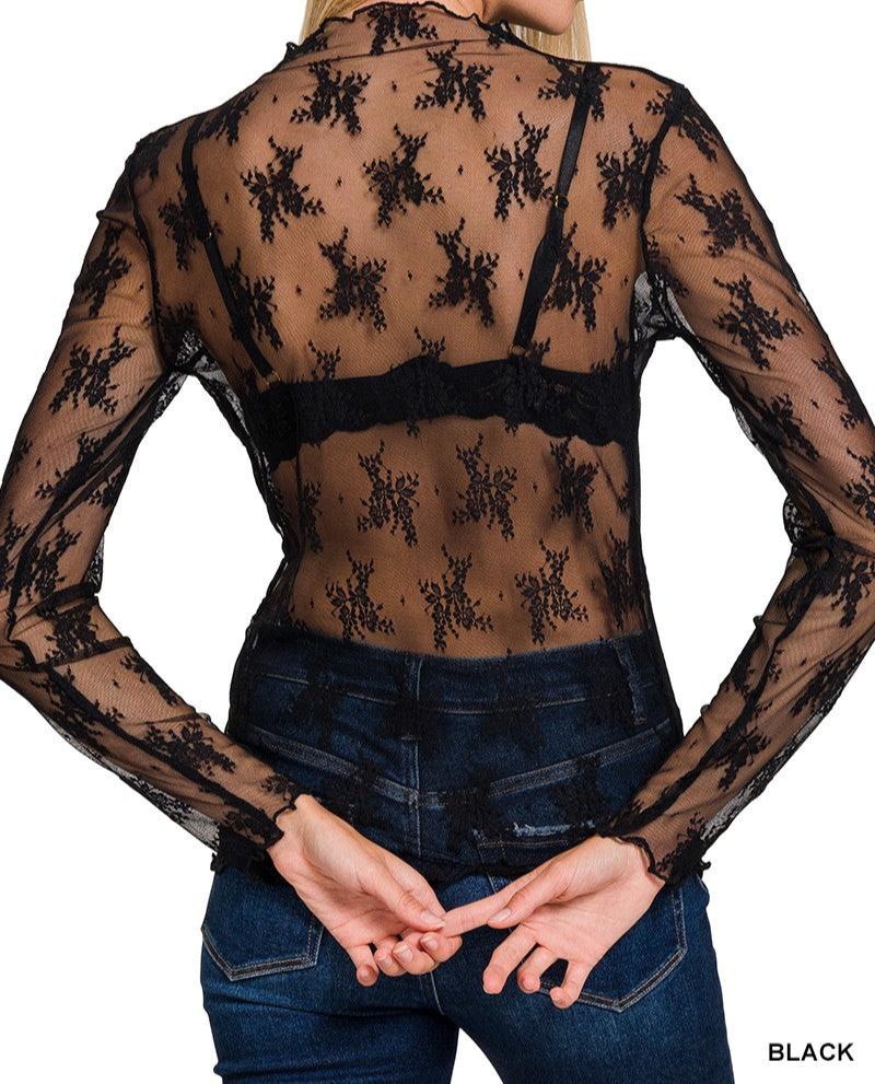 SEE-THROUGH LAYERING TOP - BLACK