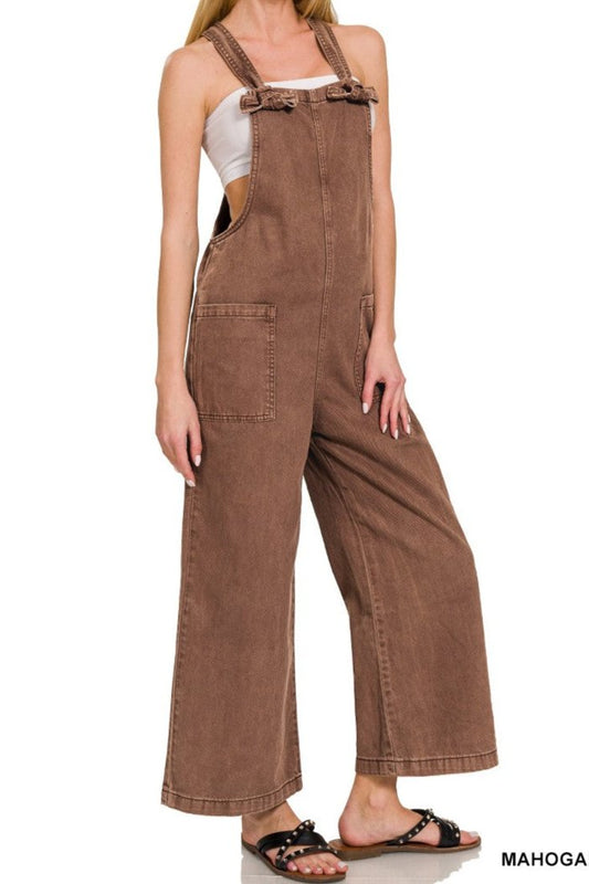 ALL TIED UP JUMPSUIT - MAHOGANY