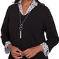 HEART TRIM 2-IN-1 SWEATER - BLACK/WHITE