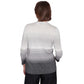 OMBRE TWO IN ONE STRIPED SWEATER - SILVER