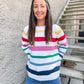 CHARLIE B RAINBOW STRIPED SWEATER - MULTI