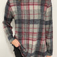 MAD FOR PLAID TOP - RED/GREY