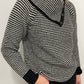 TAKE ME HOME STRIPED SWEATER - ONYX/CREAM