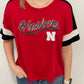 NEBRASKA DIAMOND CROPPED TEE - RED/BLACK/WHITE