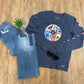 LIFE IS GOOD PSYCHEDELIC DAISY TEE - DUSTY BLUE