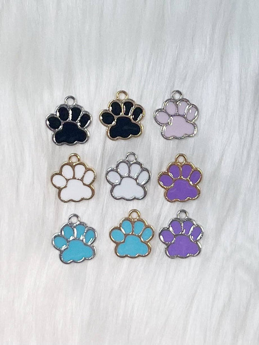 PAW PRINT COLORED CHARM