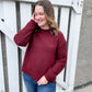 CHARLIE B PLUSHY YARN SWEATER - HEATHER CABERNET