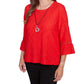 SOLID HEART TEXTURED TOP - RED