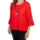 SOLID HEART TEXTURED TOP - RED