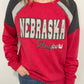 NEBRASKA LONDON CREW NECK SWEATSHIRT - RED/GREY