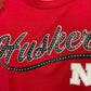 NEBRASKA DIAMOND CROPPED TEE - RED/BLACK/WHITE