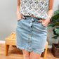 HARPER SCALLOP TRIM SKORT - LIGHT BLUE DENIM