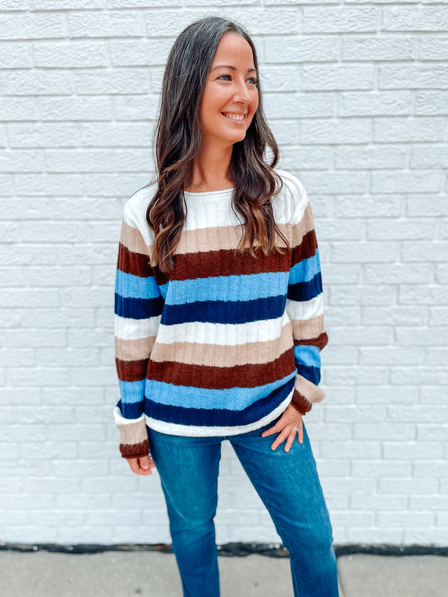 VINTAGE STRIPED SWEATER - BLUE MULTI