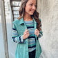 VIEWFINDER STRIPED TOP - NAVY/GREEN/LIGHT BLUE