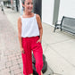 RAVEN WIDE LEG PANT - RED