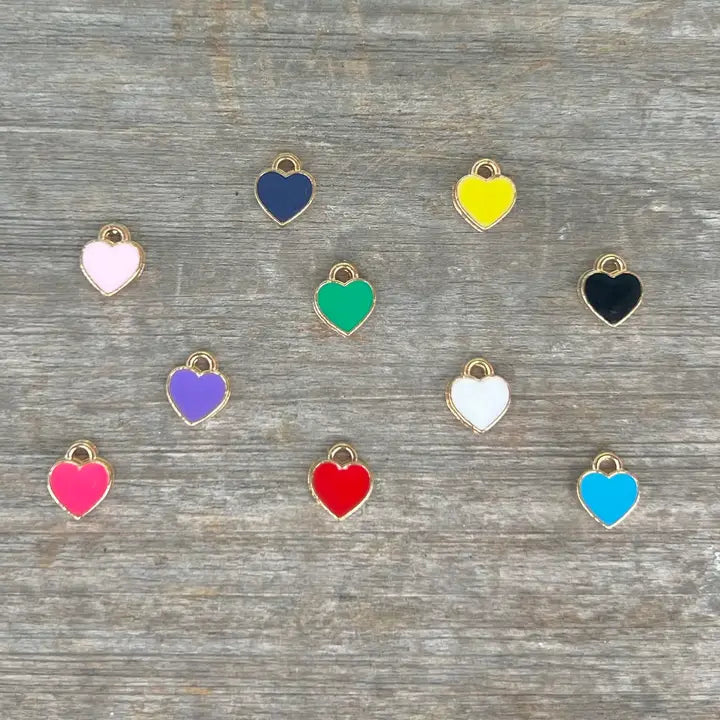 MINI ENAMEL HEART CHARM - GOLD