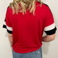 NEBRASKA DIAMOND CROPPED TEE - RED/BLACK/WHITE