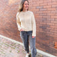 EXPOSED SEAM CONFETTI SWEATER - LIGHT CREAM