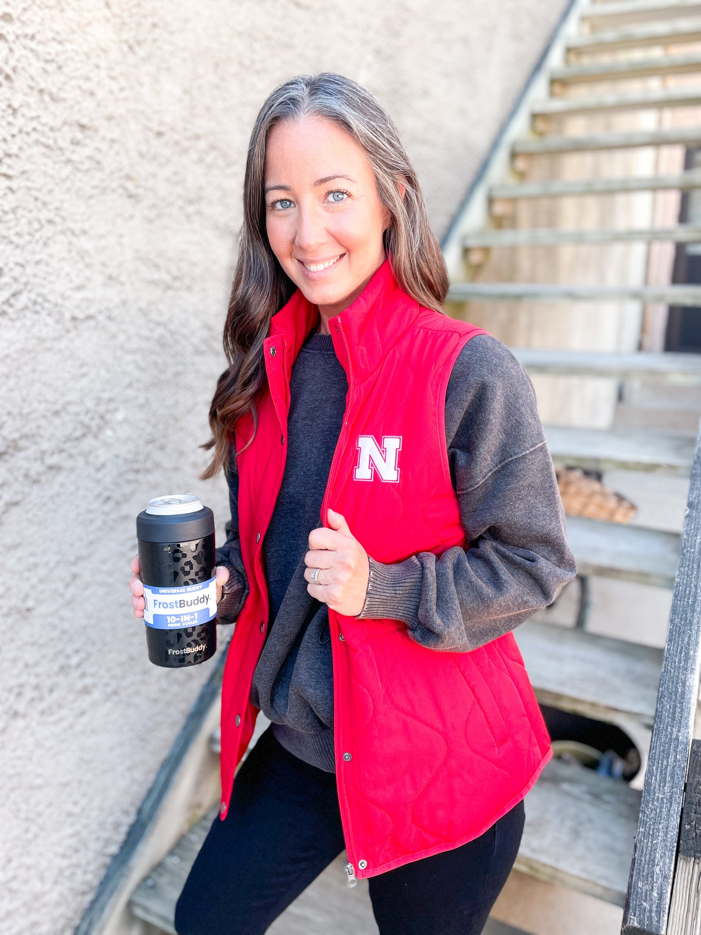 NEBRASKA LORETTA PUFFER VEST - RED