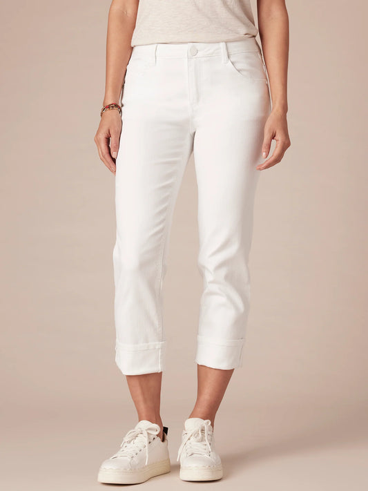 DEMOCRACY GIRLFRIEND JEAN W/CROPPED HEM - WHITE