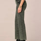 "AB"SOLUTION SKYRISE FRAYED HEM BARELY BOOT JEANS - WASHED EVERGREEN