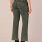 "AB"SOLUTION SKYRISE FRAYED HEM BARELY BOOT JEANS - WASHED EVERGREEN