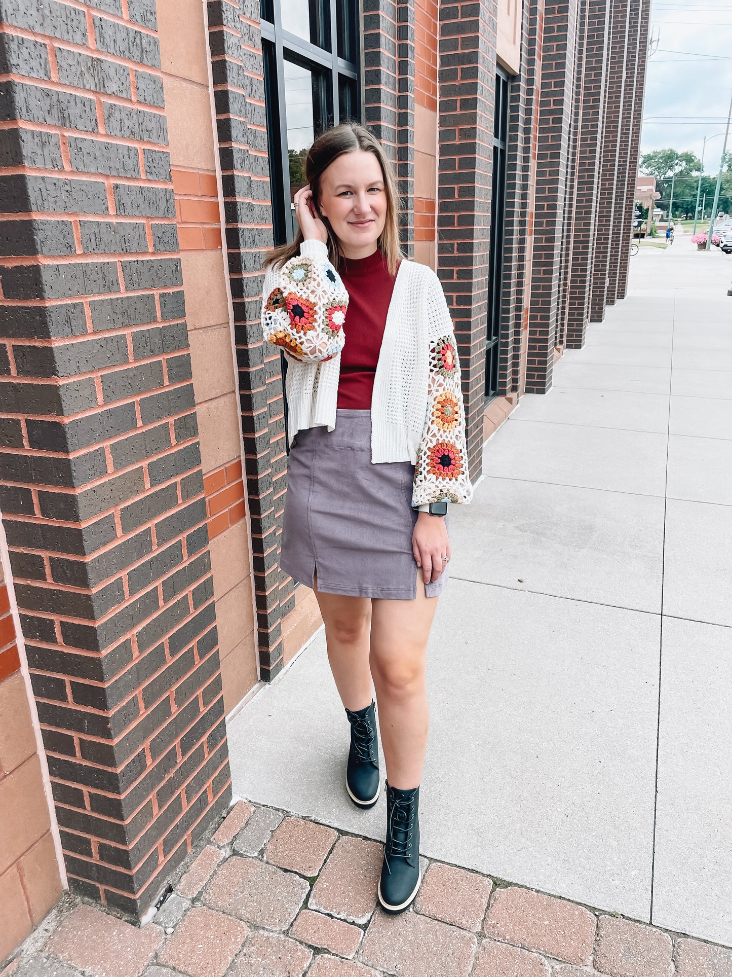 CORDUROY MINI SKIRT - DUSTY PURPLE