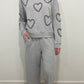 TRIBAL HEART EYES FOR YOU SWEAT SET - GREY