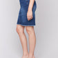EVELYN FRAYED HEM DENIM SKORT