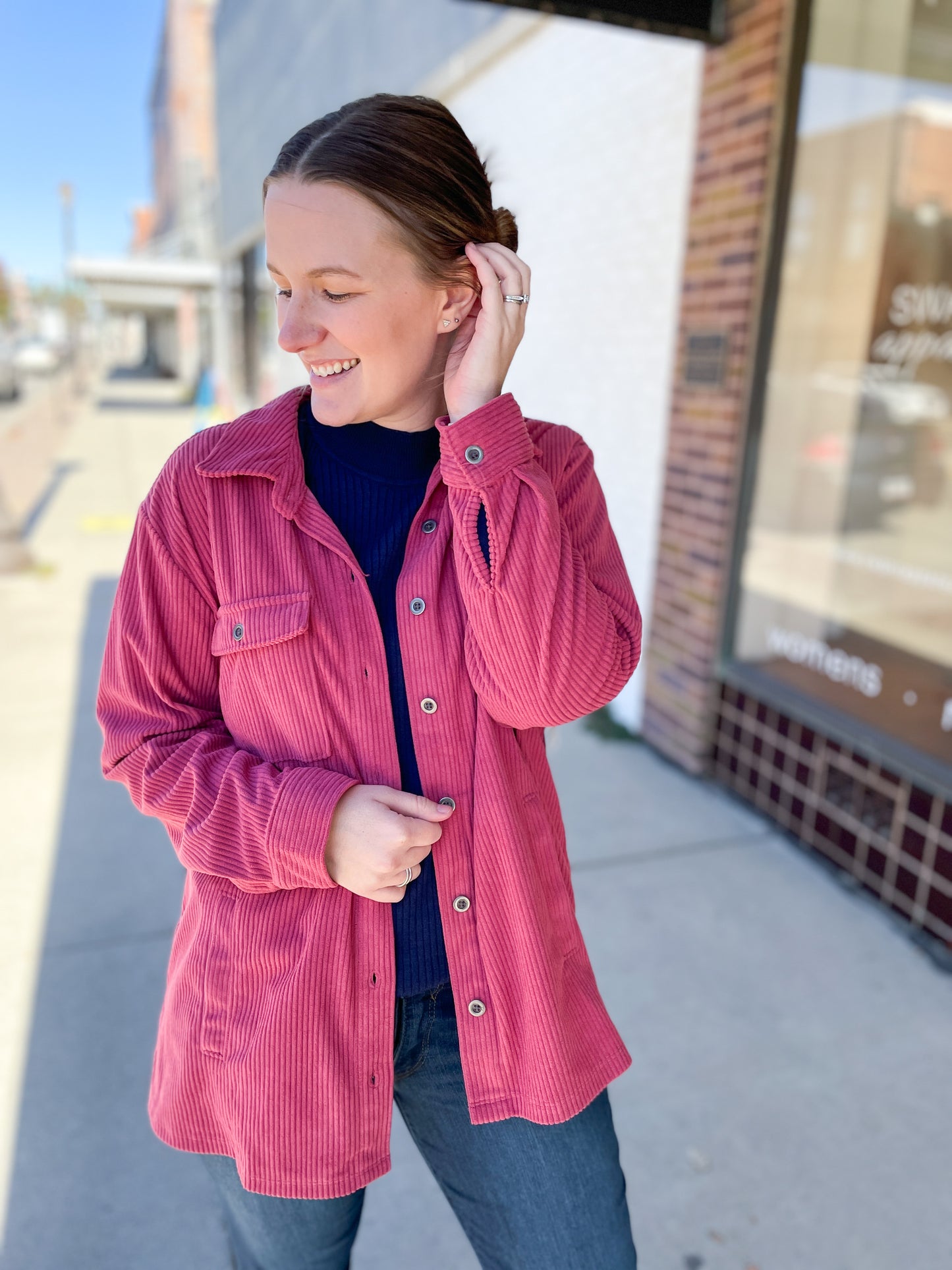 CHARMED CORDUROY JACKET - ROSESTONE