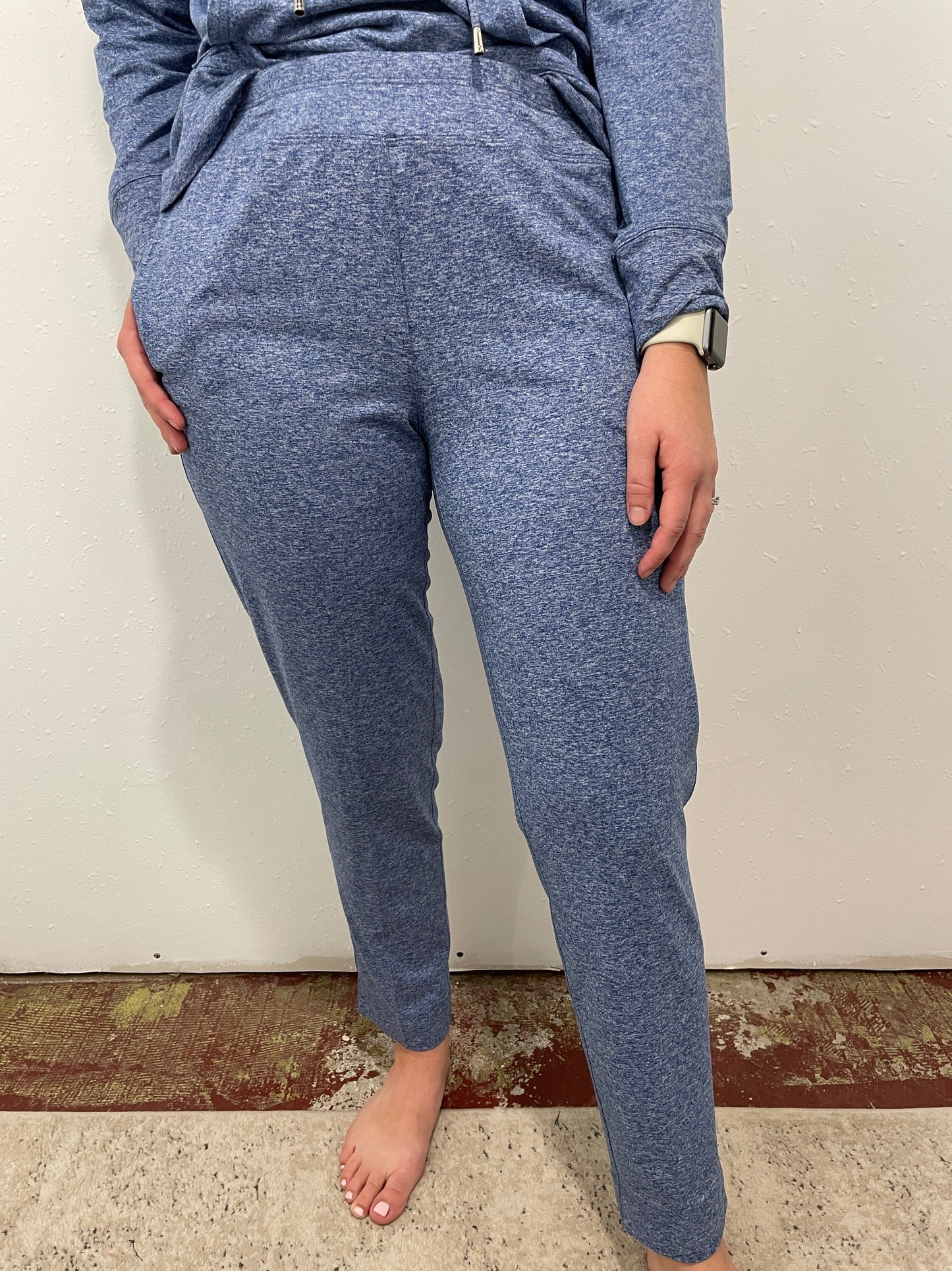 IN THE GROOVE MARL PRINT PANT - MIST BLUE