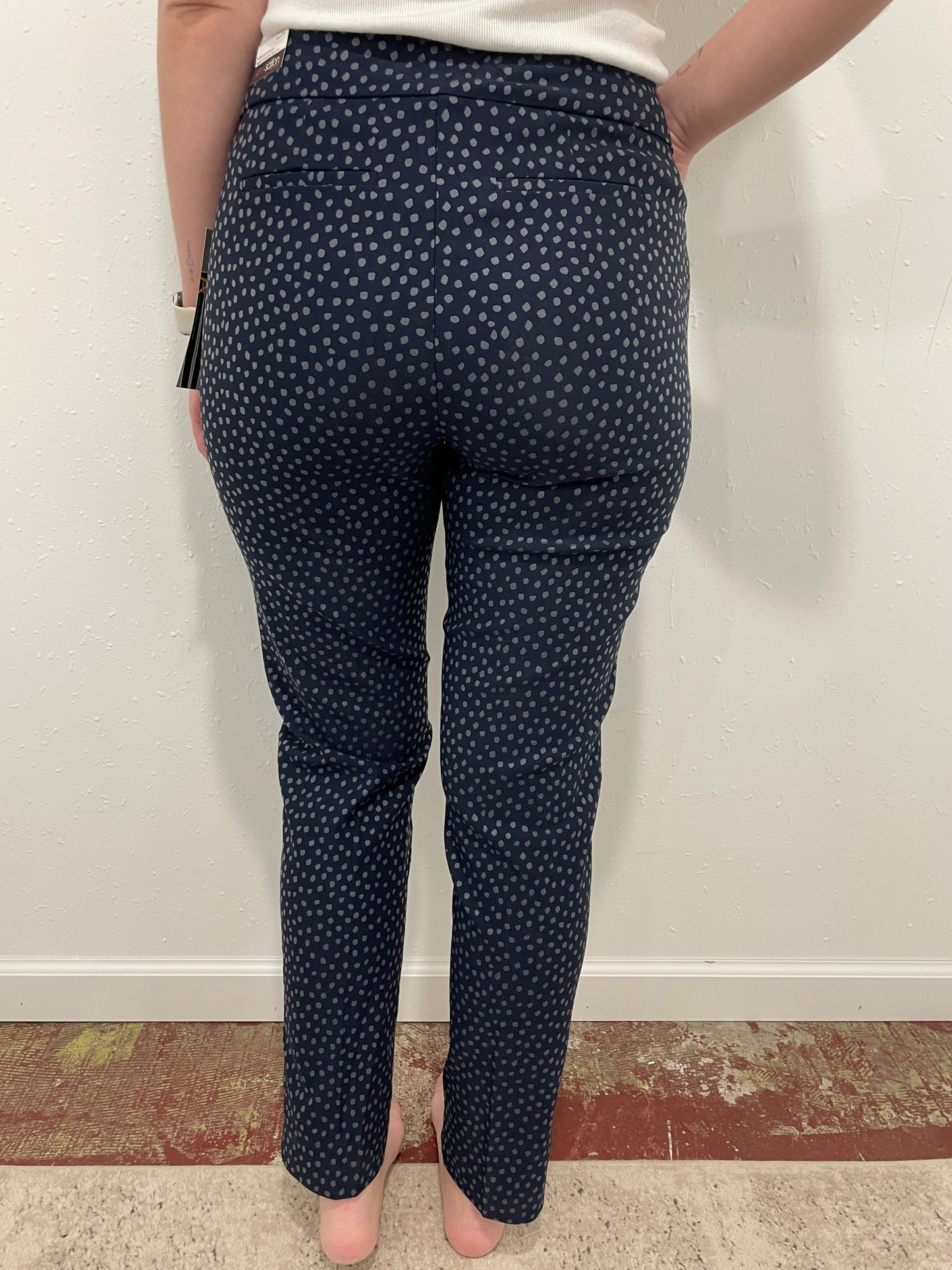 ABSTRACT POLKA DOT ANKLE PANT - MIDNIGHT