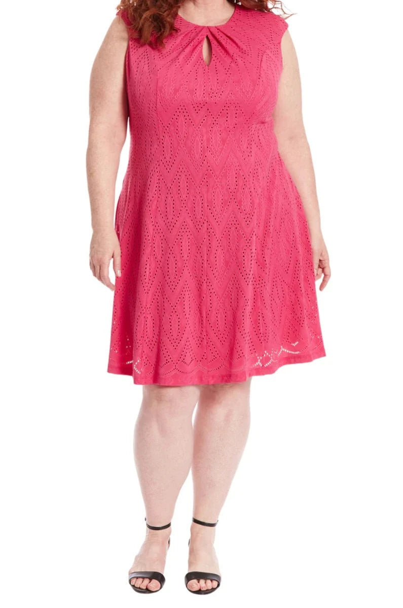 CRAZY IN LOVE EYELET DRESS - BRIGHT PINK