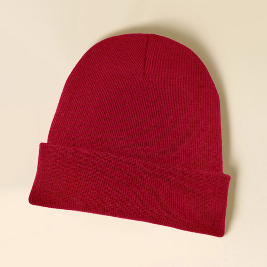 SOLID KNIT BEANIE HAT